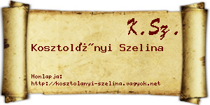 Kosztolányi Szelina névjegykártya
